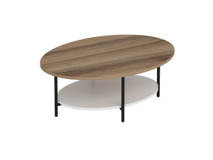 Mesa de centro em madeira "Elis" - 90 x 60 x 36 cm - Carvalho branco
