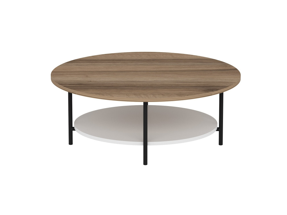 Mesa de centro em madeira "Elis" - 90 x 60 x 36 cm - Carvalho branco