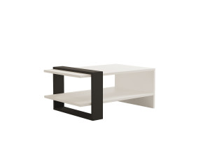 Mesa de centro em madeira "Funda" - 80 x 55 x 35 cm - AntraciteBranco