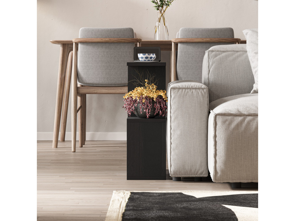 Mesa de centro de madeira "Homemania" - 60 x 20 x 60 cm - Madeira preta