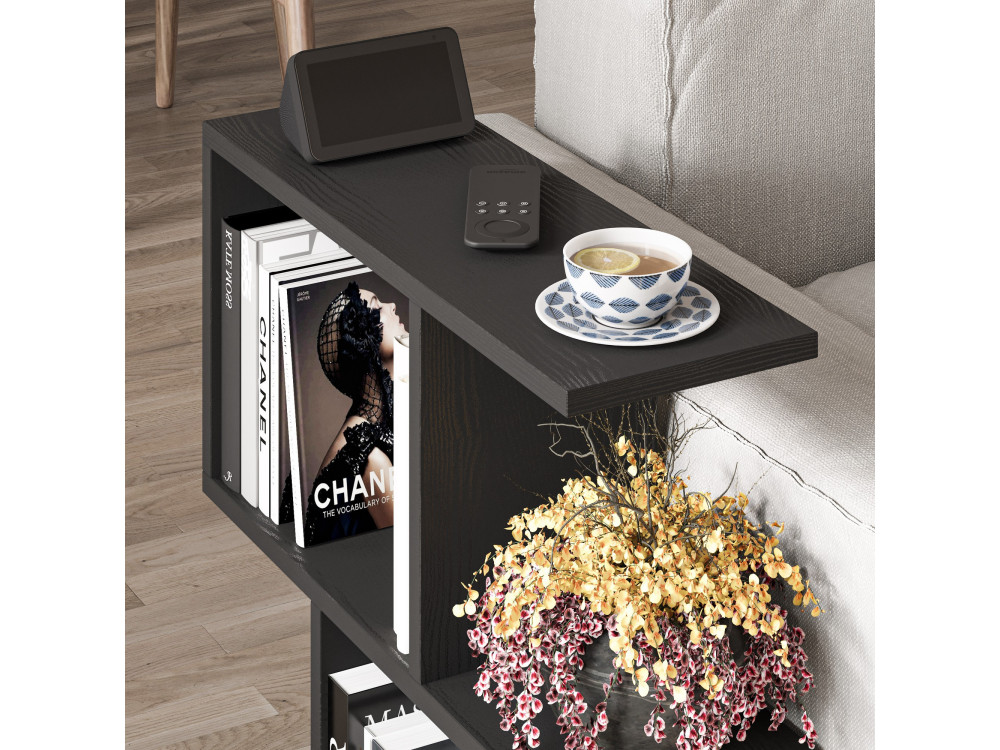 Mesa de centro de madeira "Homemania" - 60 x 20 x 60 cm - Madeira preta