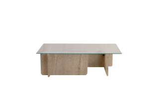 Mesa de centro em madeira "Flavio" - 105 x 65 x 30 cm - Travertino