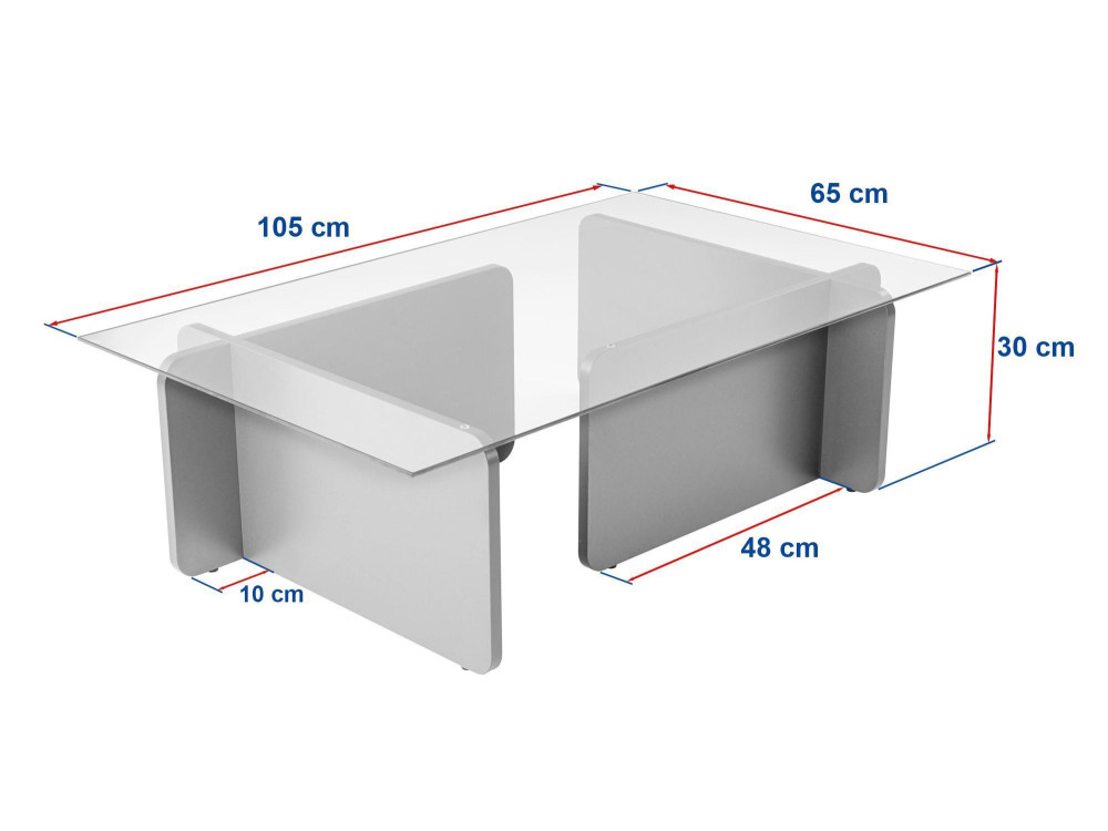 Mesa de centro em madeira "Flavio" - 105 x 65 x 30 cm - Travertino