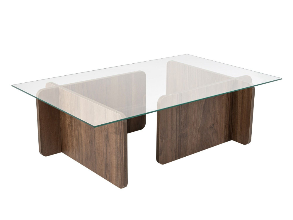 Mesa de centro em madeira "Flavio" - 105 x 65 x 30 cm - Nogueira