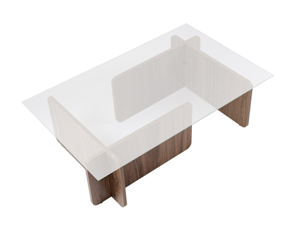 Mesa de centro em madeira "Flavio" - 105 x 65 x 30 cm - Nogueira