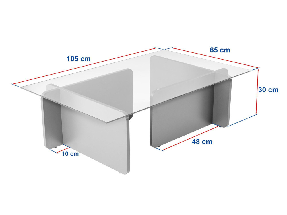 Mesa de centro em madeira "Flavio" - 105 x 65 x 30 cm - Nogueira