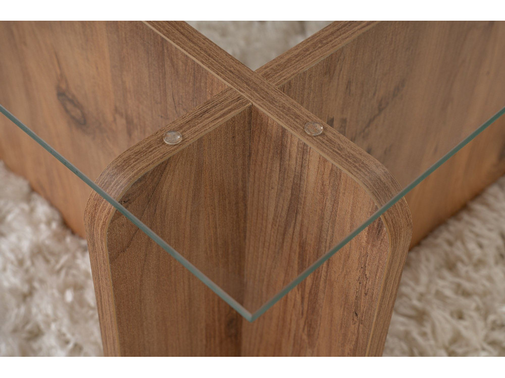 Mesa de centro em madeira "Flavio" - 105 x 65 x 30 cm - Pinho Atlântico