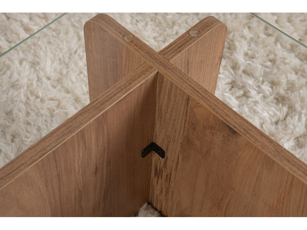 Mesa de centro em madeira "Flavio" - 105 x 65 x 30 cm - Pinho Atlântico