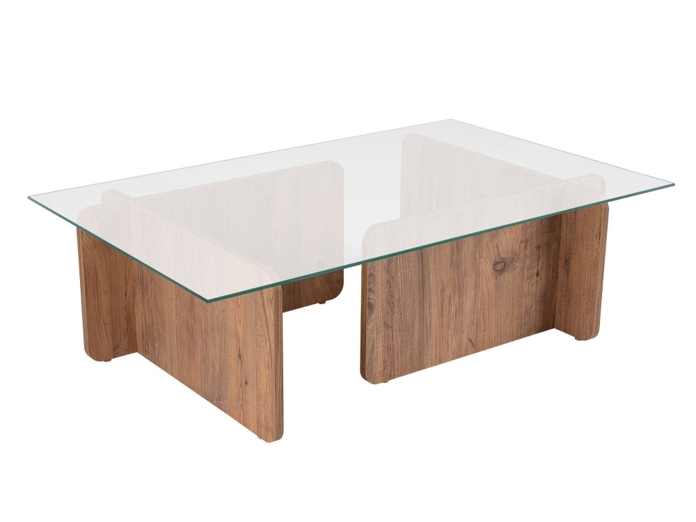 Mesa de centro em madeira "Flavio" - 105 x 65 x 30 cm - Pinho Atlântico
