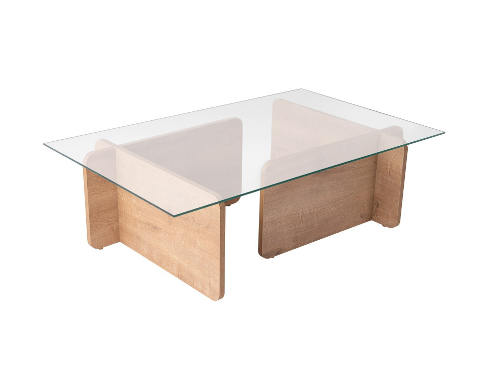 Mesa de centro em madeira "Flavio" - 105 x 65 x 30 cm - Carvalho