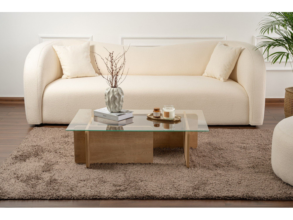 Mesa de centro em madeira "Flavio" - 105 x 65 x 30 cm - Carvalho