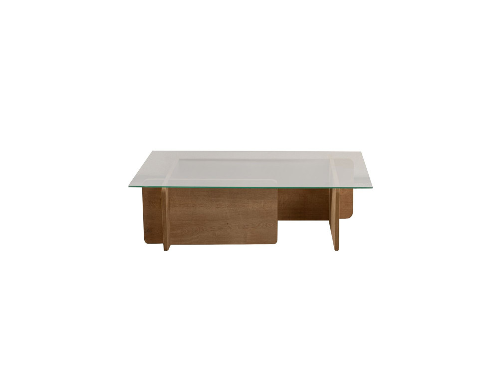 Mesa de centro em madeira "Flavio" - 105 x 65 x 30 cm - Carvalho