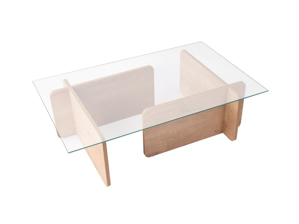 Mesa de centro em madeira "Flavio" - 105 x 65 x 30 cm - Carvalho