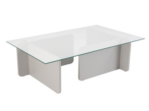 Mesa de centro em vidro "Flavio" 105 x 65 x 30 cm - Cinzento
