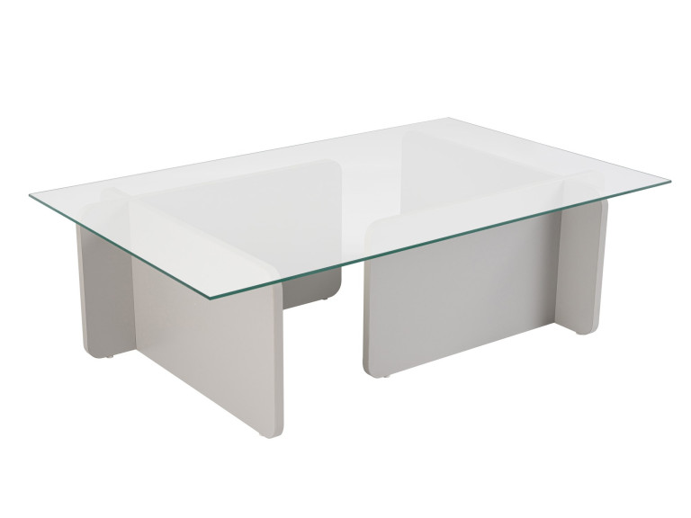 Mesa de centro em vidro "Flavio" 105 x 65 x 30 cm - Cinzento
