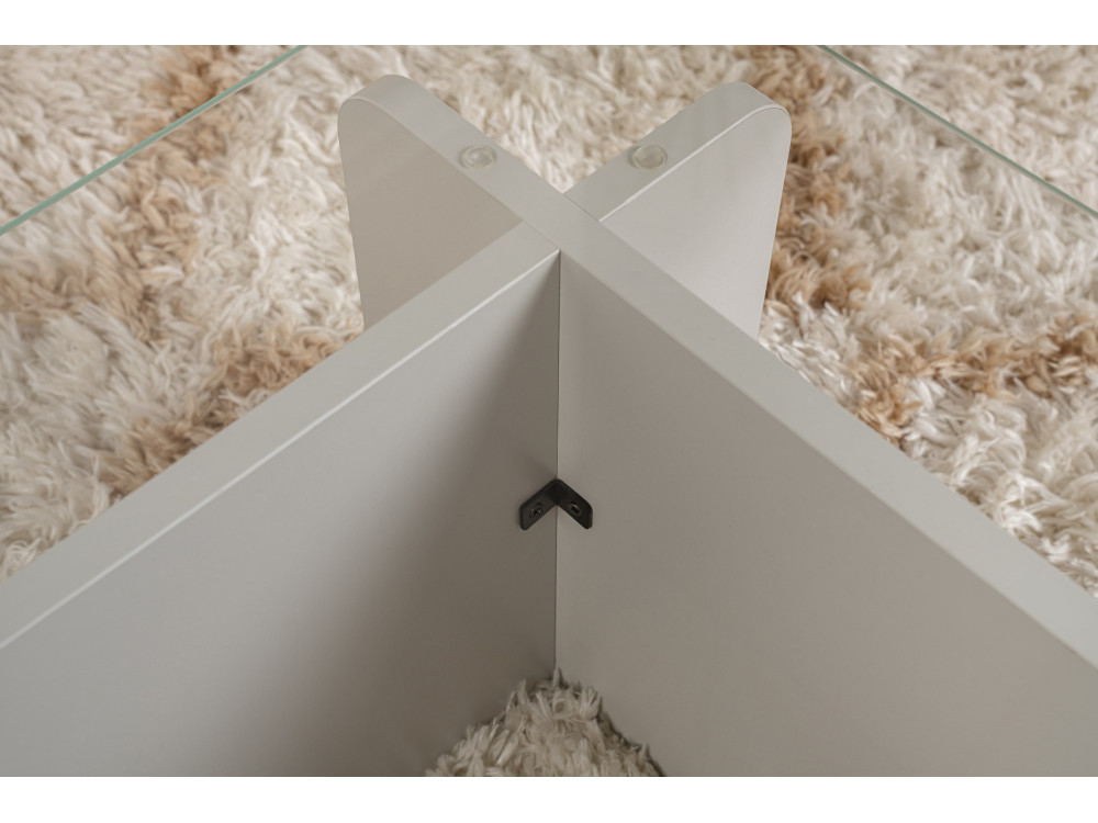 Mesa de centro em vidro "Flavio" 105 x 65 x 30 cm - Cinzento