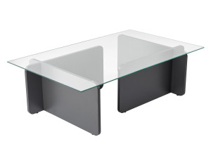 Mesa de centro em vidro "Flavio" 105 x 65 x 30 cm - Antracite