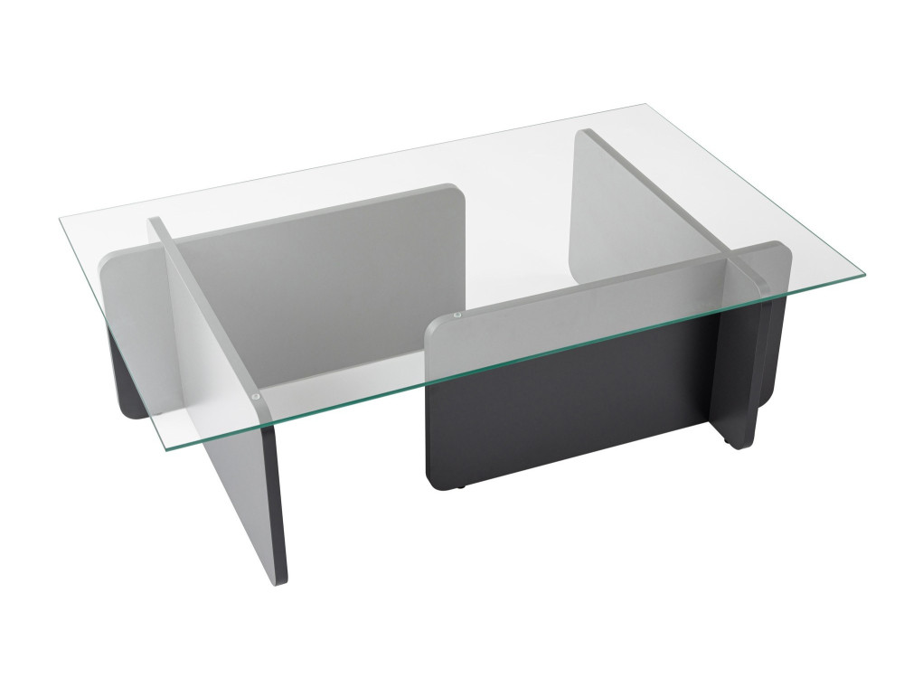 Mesa de centro em vidro "Flavio" 105 x 65 x 30 cm - Antracite