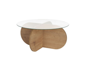 Mesa de centro de madeira "Aeris" - 75 x 75 x 35 cm - SaphirCarvalho transparente
