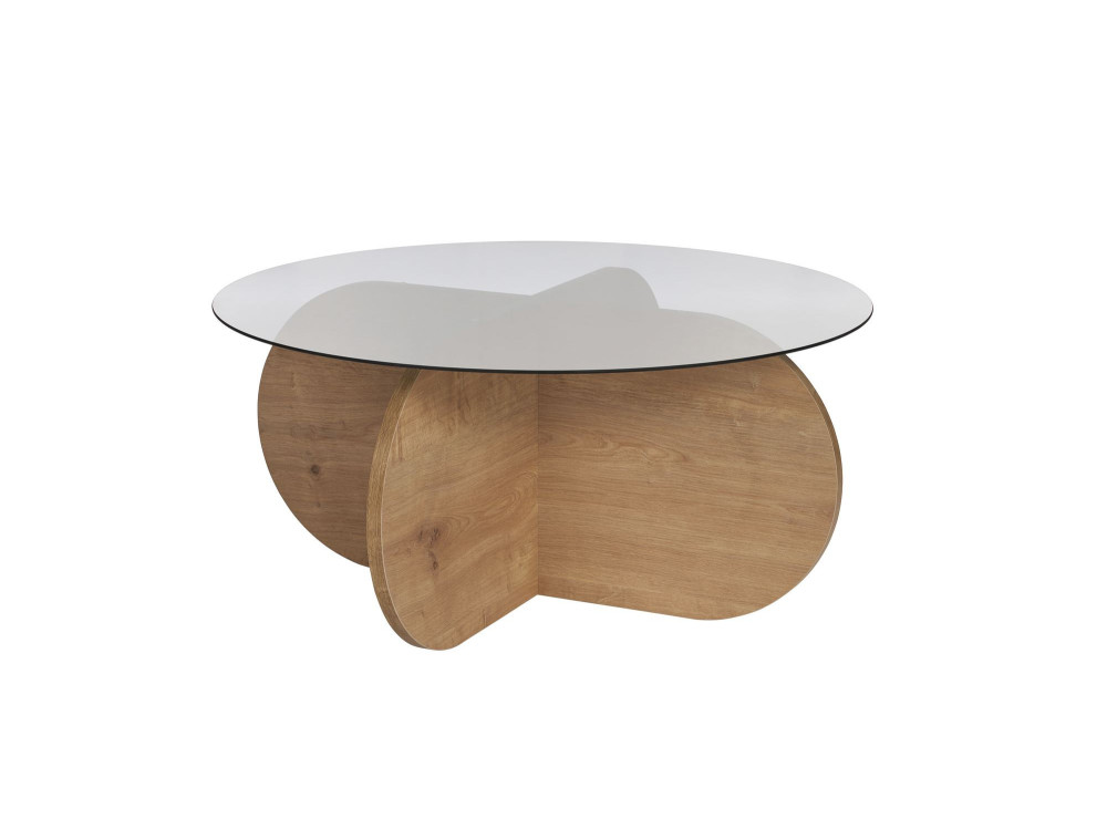 Mesa de centro "Aeris" em madeira - 75 x 75 x 35 cm - Carvalho SaphirFumées