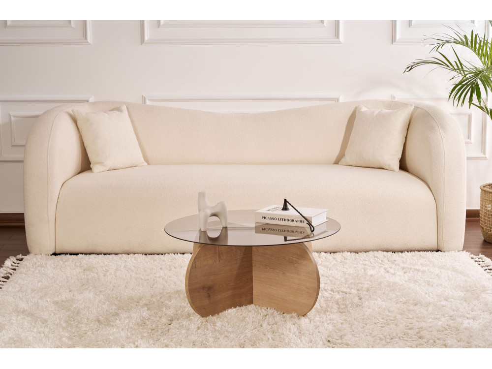Mesa de centro "Aeris" em madeira - 75 x 75 x 35 cm - Carvalho SaphirFumées