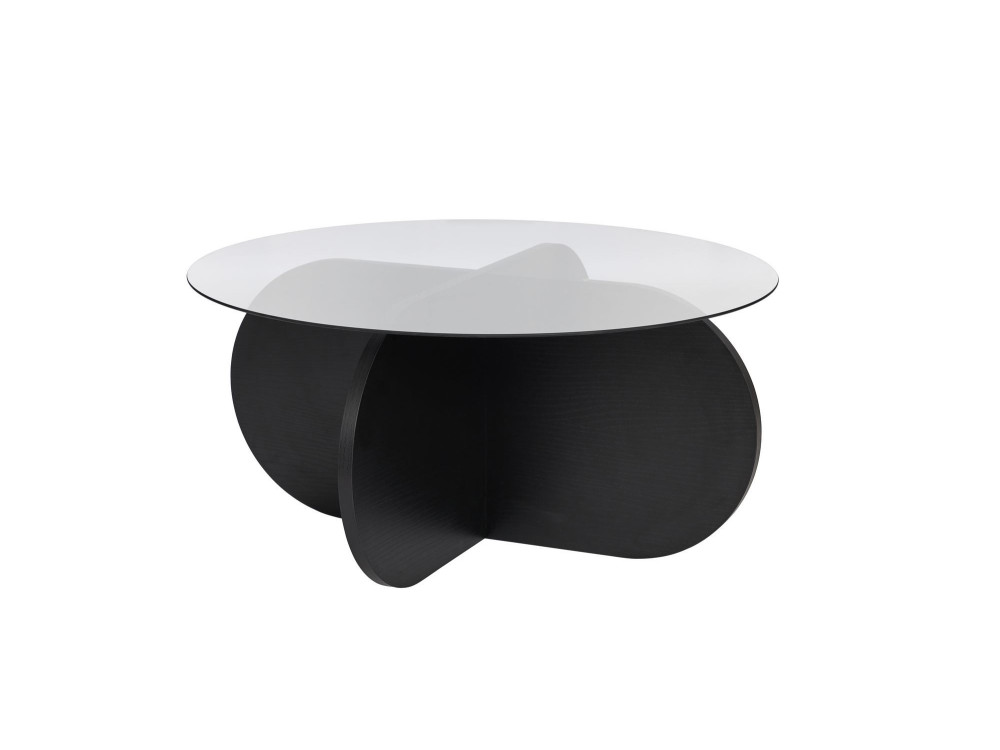 Mesa de centro em madeira "Aeris" - 75 x 75 x 35 cm - madeira NoirFumée