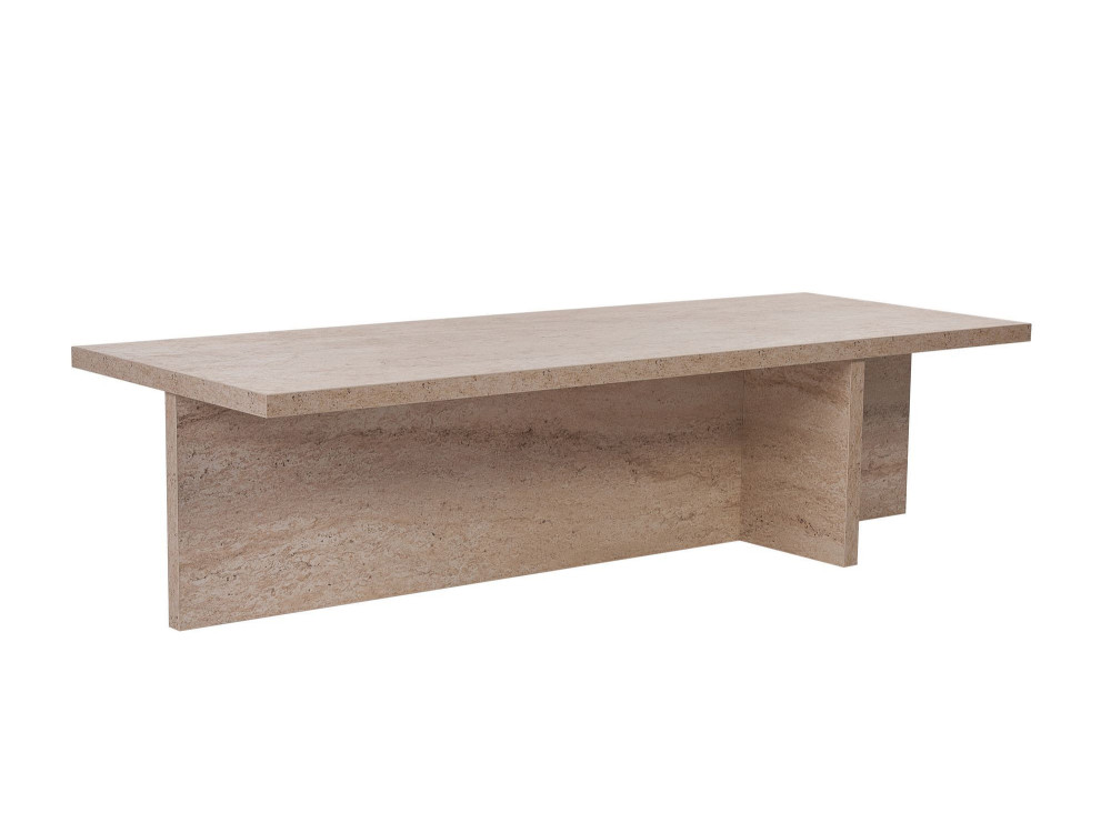 Mesa de centro em madeira "Harbor" - 120 x 45 x 30 cm - Travertino