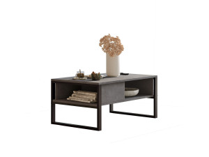 Mesa de centro de madeira "ML34" - 100 x 59 x 44 cm - Prata