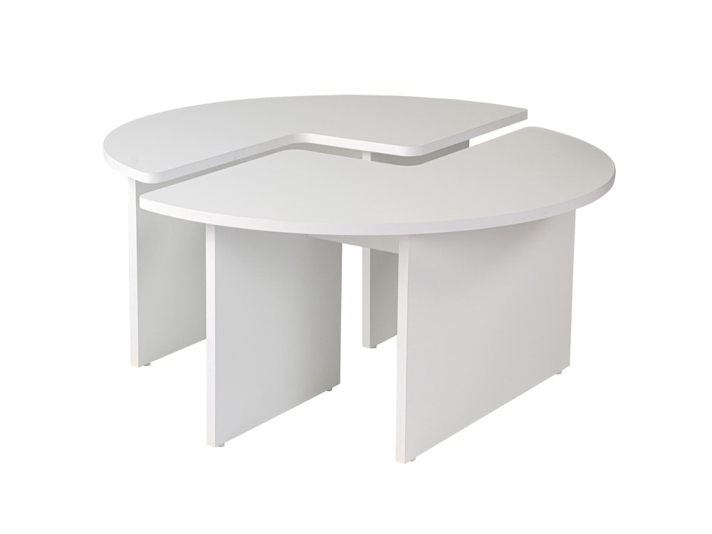 Mesa de centro de madeira "Moira" 90 x 90 x 41 cm - Branco natural
