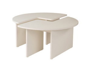 Mesa de centro de madeira "Moira" 90 x 90 x 41 cm - Madeira branca