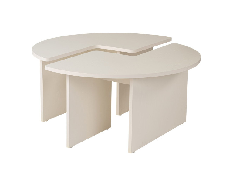 Mesa de centro de madeira "Moira" 90 x 90 x 41 cm - Madeira branca