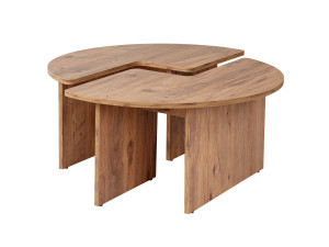 Mesa de centro de madeira "Moira" 90 x 90 x 41 cm - Pinho Atlântico