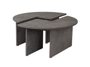 Mesa de centro de madeira "Moira" 90 x 90 x 41 cm - Cinzento betão