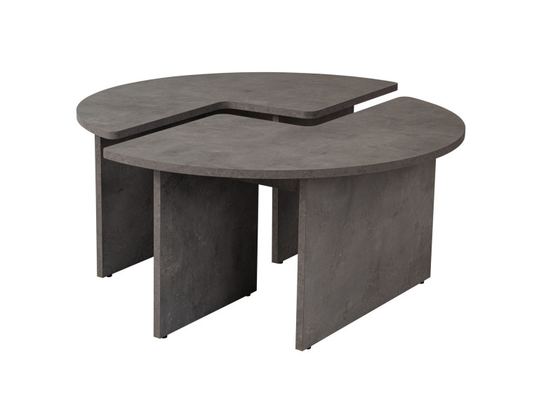 Mesa de centro de madeira "Moira" 90 x 90 x 41 cm - Cinzento betão