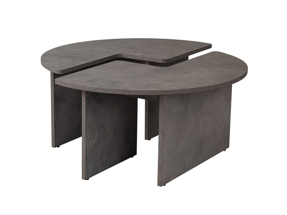 Mesa de centro de madeira "Moira" 90 x 90 x 41 cm - Cinzento betão