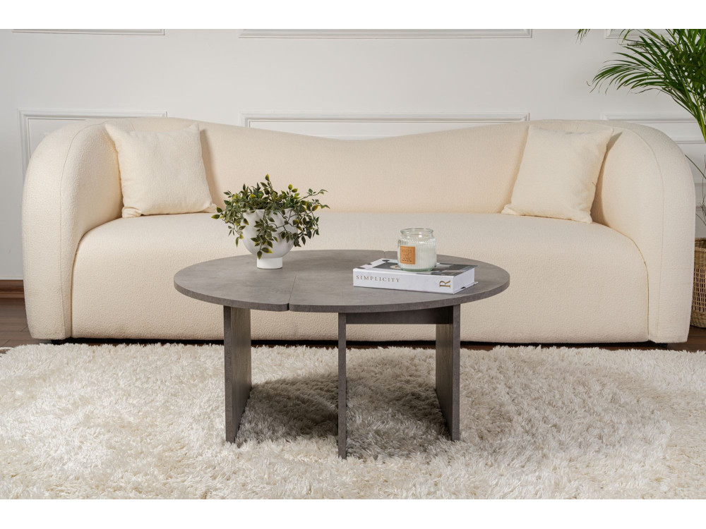 Mesa de centro de madeira "Moira" 90 x 90 x 41 cm - Cinzento betão