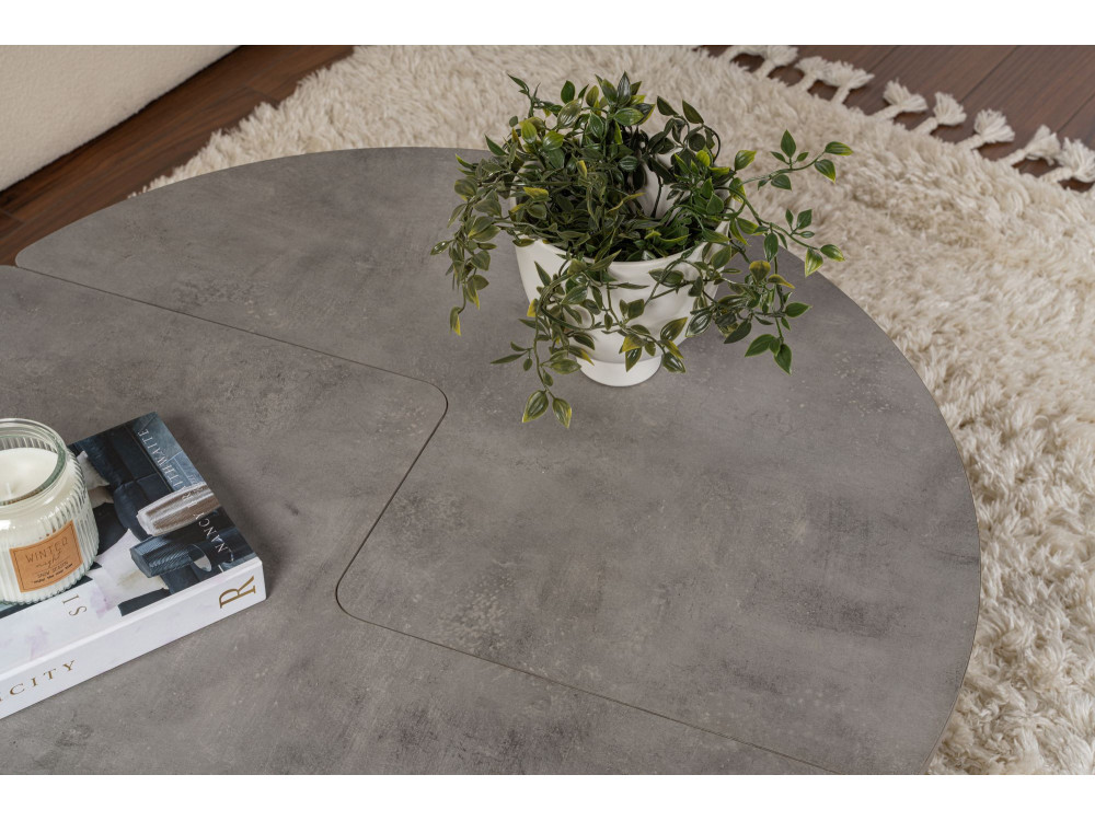 Mesa de centro de madeira "Moira" 90 x 90 x 41 cm - Cinzento betão