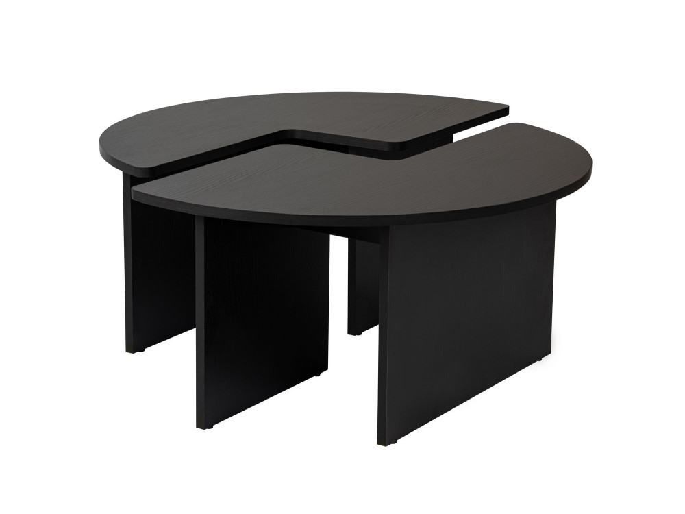 Mesa de centro de madeira "Moira" 90 x 90 x 41 cm - Madeira preta