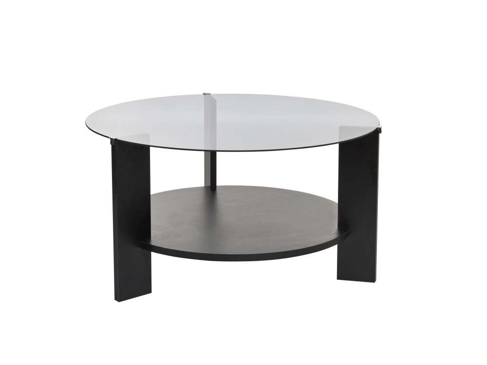 Mesa de centro em madeira "Clara" - 75 x 75 x 40 cm - madeira NoirFumée