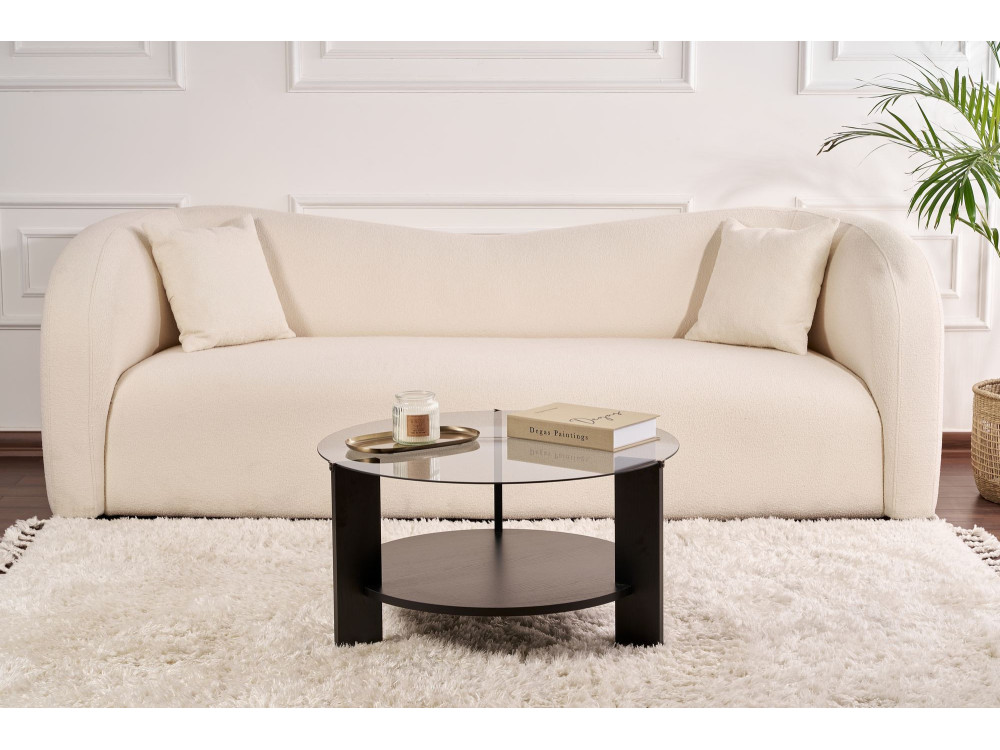 Mesa de centro em madeira "Clara" - 75 x 75 x 40 cm - madeira NoirFumée
