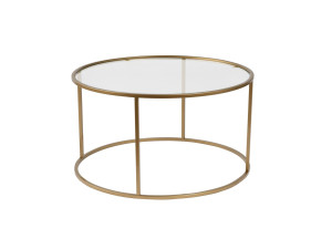 Mesa de centro metálica "Aurum" - 80 x 80 x 43 cm - Ouro transparente
