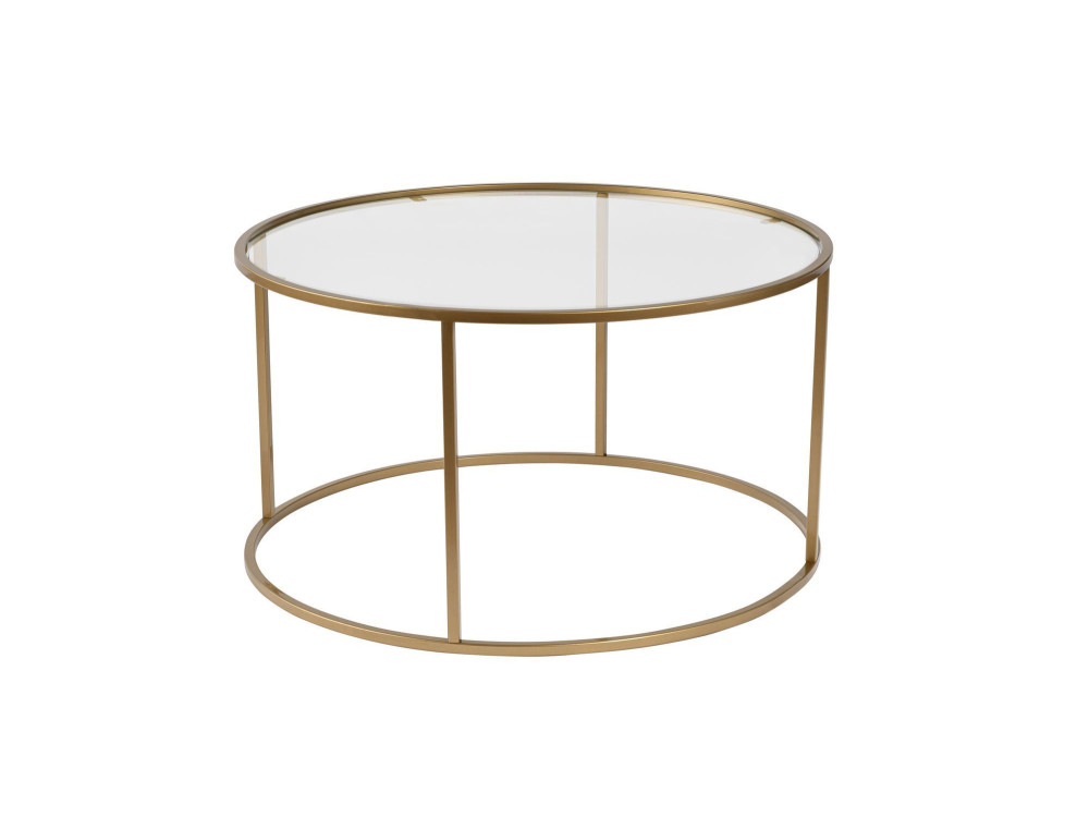 Mesa de centro metálica "Aurum" - 80 x 80 x 43 cm - Ouro transparente