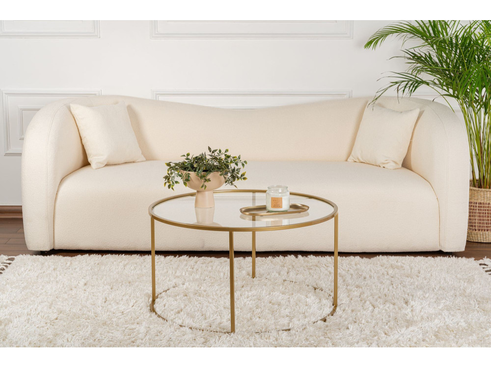 Mesa de centro metálica "Aurum" - 80 x 80 x 43 cm - Ouro transparente