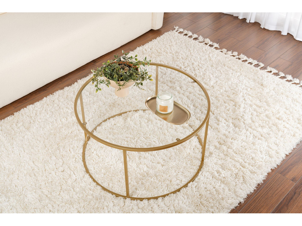Mesa de centro metálica "Aurum" - 80 x 80 x 43 cm - Ouro transparente