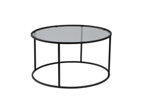 Mesa de centro metálica "Aurum" - 80 x 80 x 43 cm - Preto cinzento