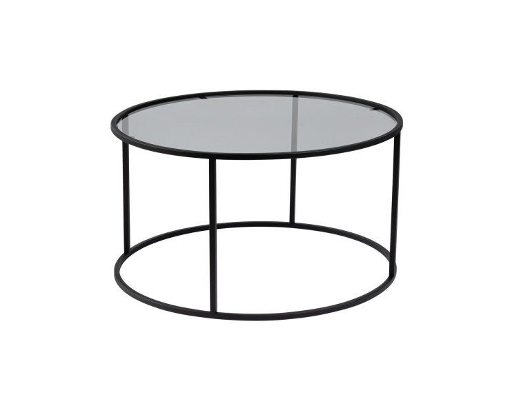 Mesa de centro metálica "Aurum" - 80 x 80 x 43 cm - Preto cinzento