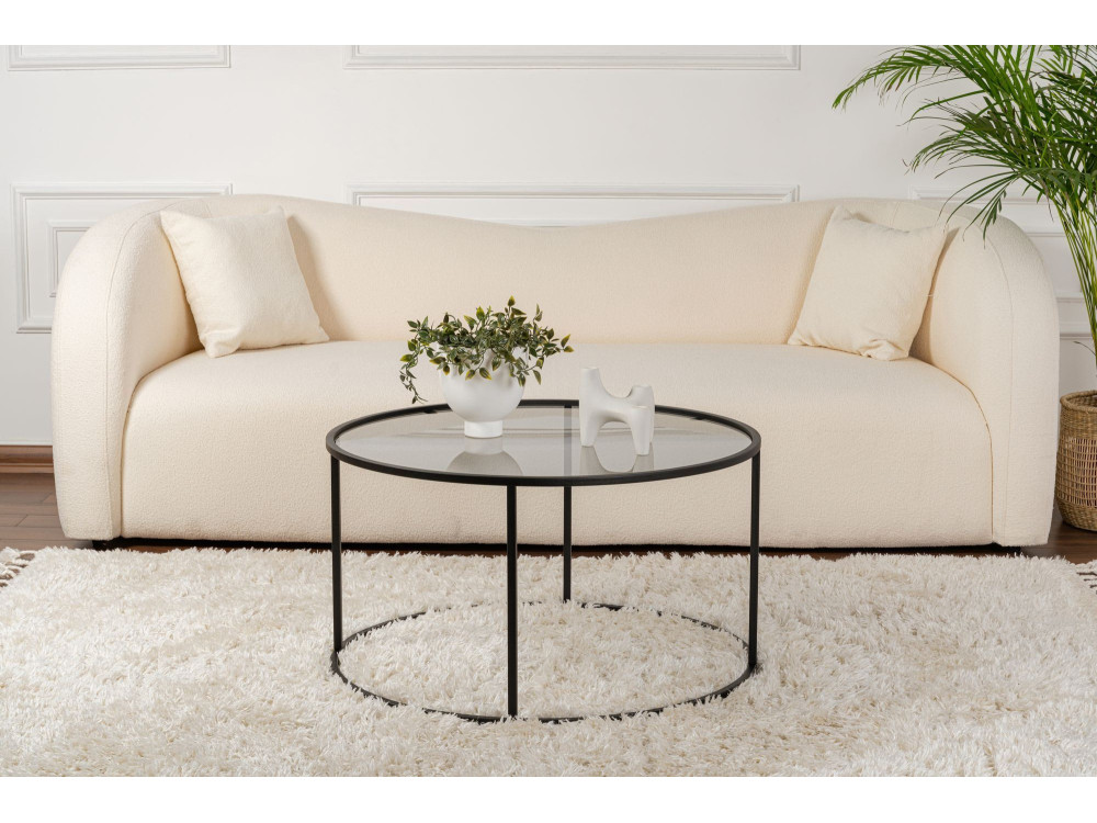 Mesa de centro metálica "Aurum" - 80 x 80 x 43 cm - Preto cinzento
