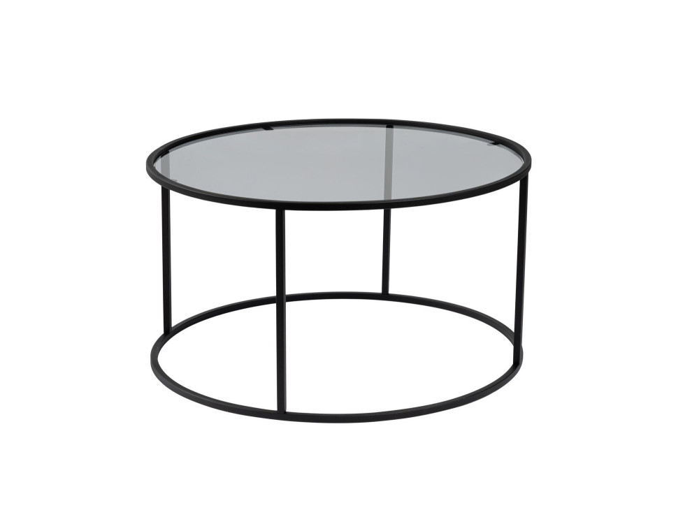 Mesa de centro metálica "Aurum" - 80 x 80 x 43 cm - Preto cinzento