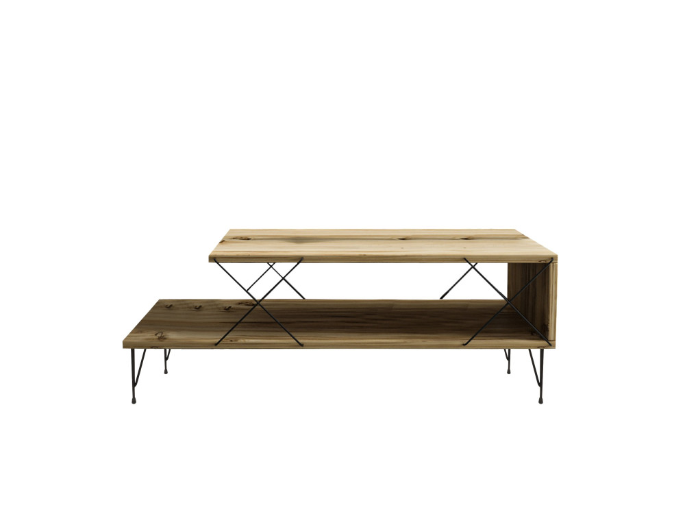 Mesa de centro em madeira "Loire" - 100 x 50 x 40 cm - Castanho