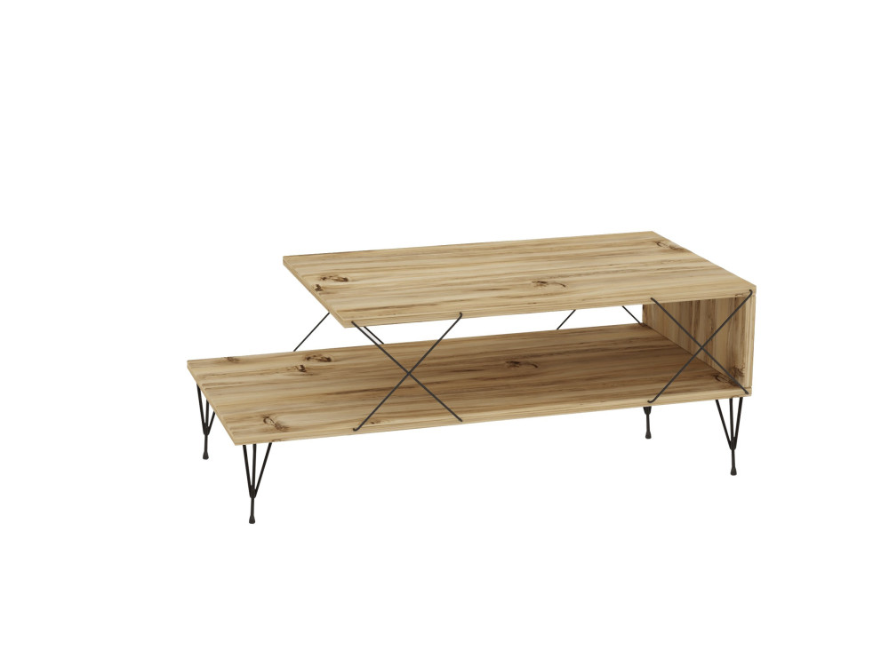 Mesa de centro em madeira "Loire" - 100 x 50 x 40 cm - Castanho